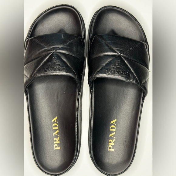 Prada slipper sandals in quilted leather size 40 - Picture 2 of 11